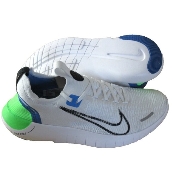 Nike Men's Free RN FK NN Running Shoes White Black Star Blue Green Sizes NIB - Picture 2 of 5